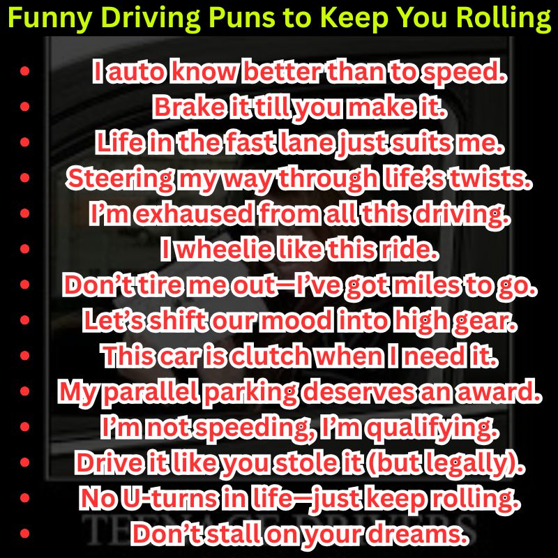 Funny Driving Puns to Keep You Rolling
