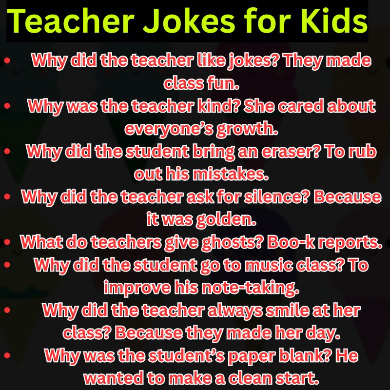 Teacher Jokes for Kids