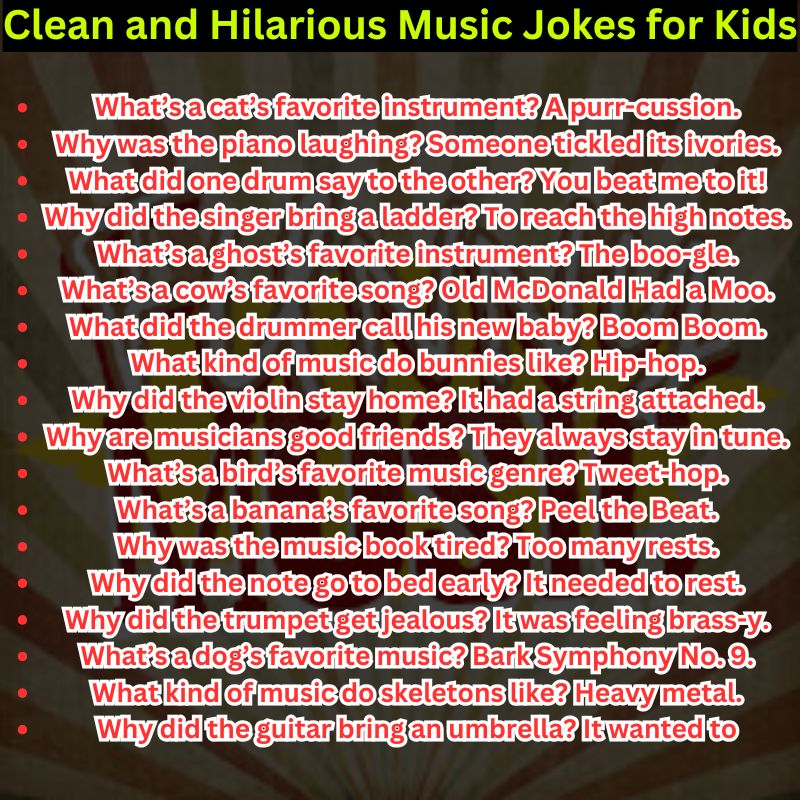 Clean and Hilarious Music Jokes for Kids
