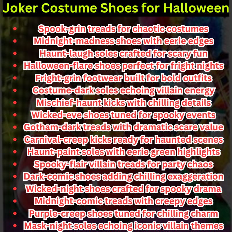 Joker Costume Shoes for Halloween