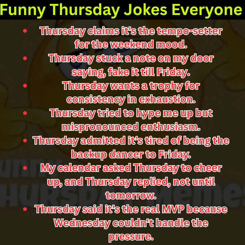 Funny Thursday Jokes Everyone Searches
