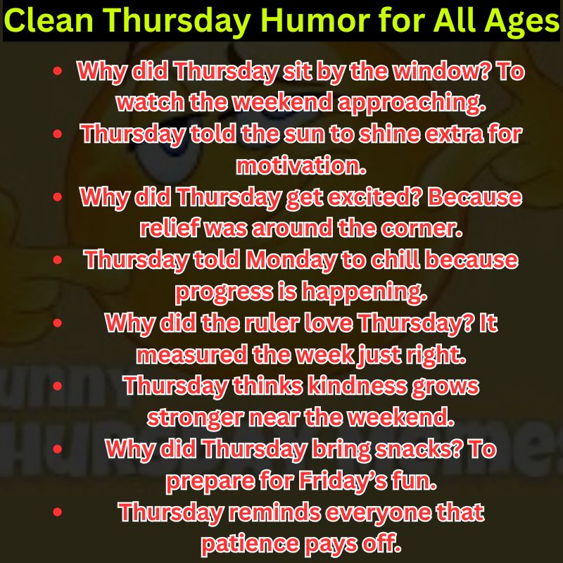 Clean Thursday Humor for All Ages