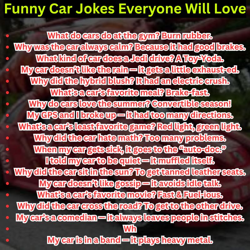 Funny Car Jokes Everyone Will Love