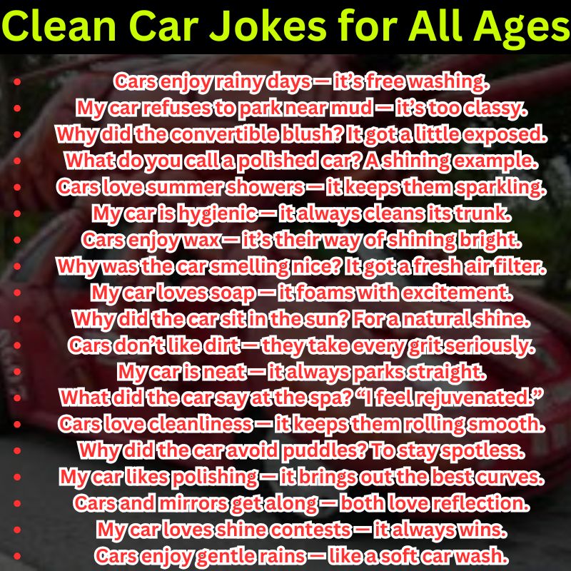 Clean Car Jokes for All Ages