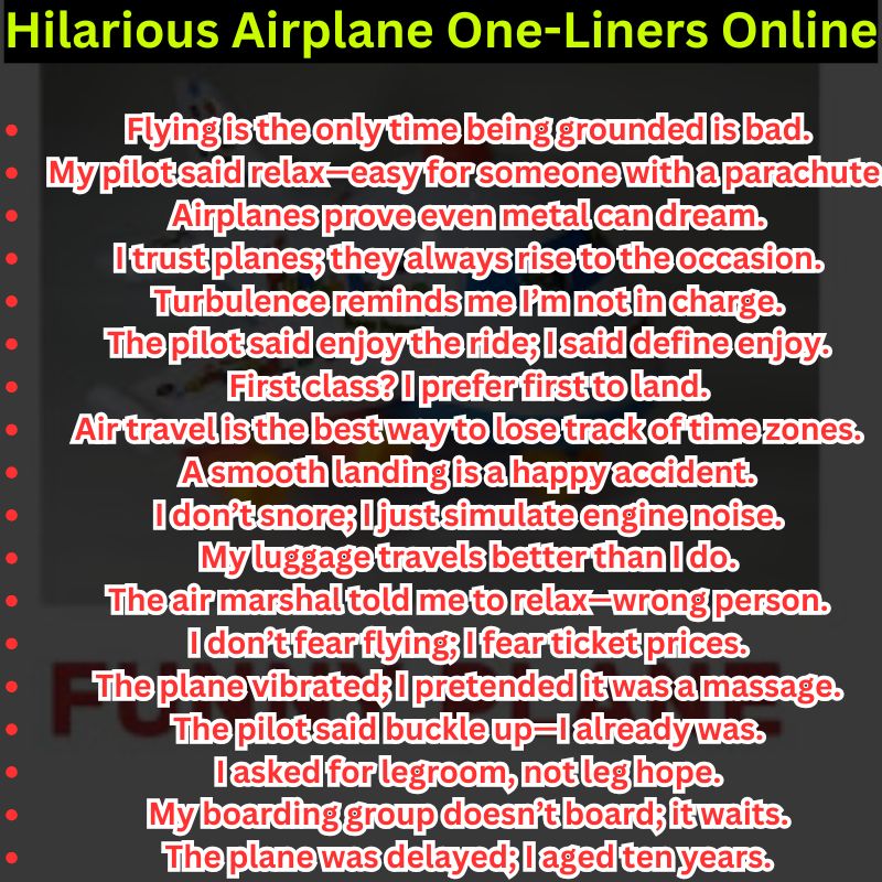 Hilarious Airplane One-Liners Online