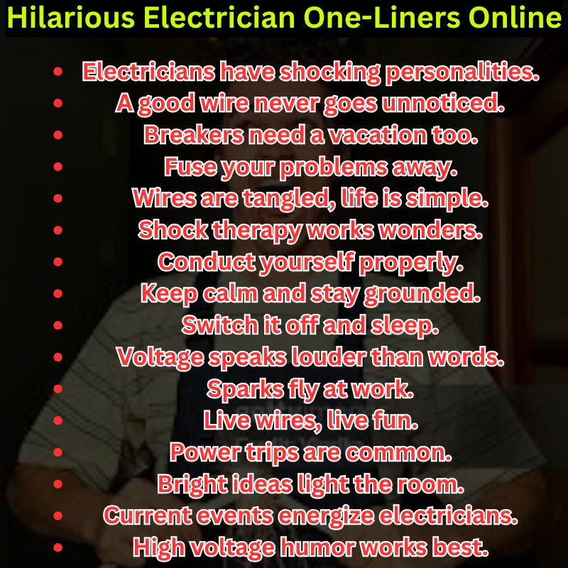 Hilarious Electrician One-Liners Online