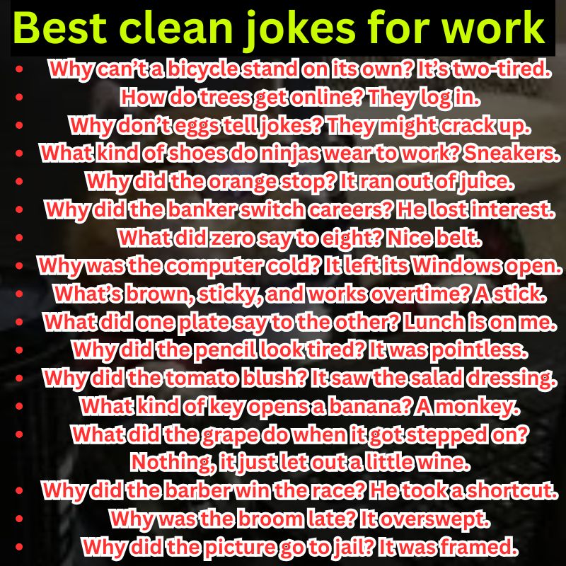 Best clean jokes for work and colleagues