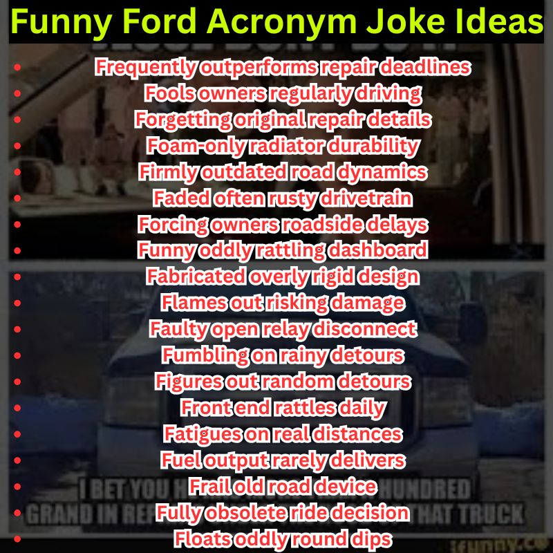Funny Ford Acronym Joke Ideas
