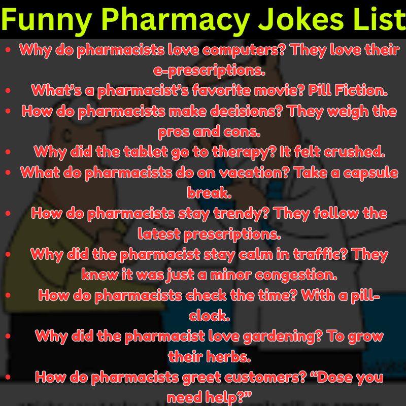 Funny Pharmacy Jokes List