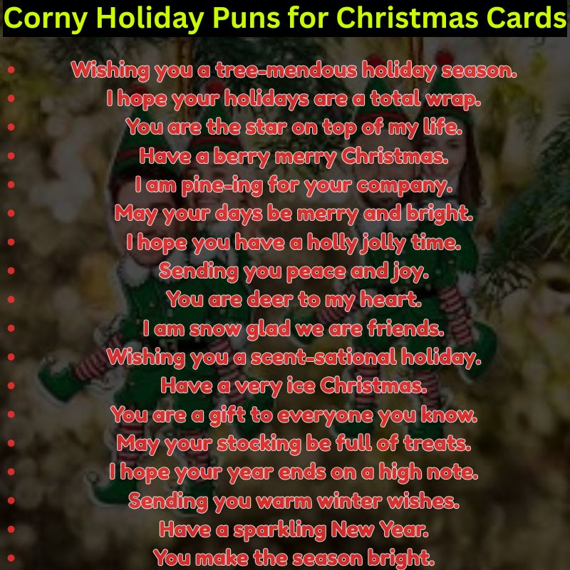 Corny Holiday Puns for Christmas Cards