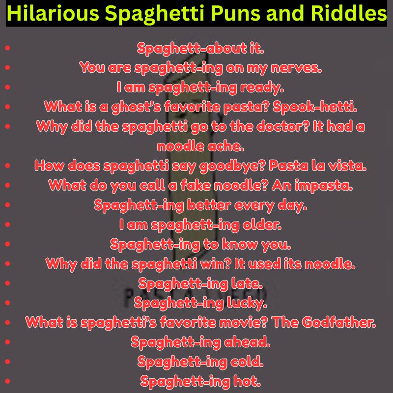 Hilarious Spaghetti Puns and Riddles