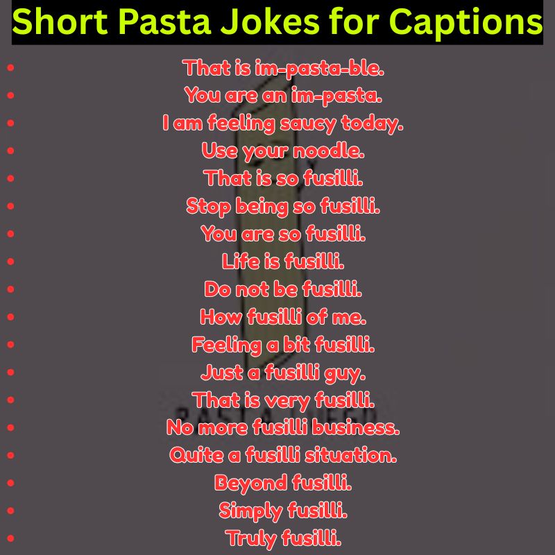 Short Pasta Jokes for Captions