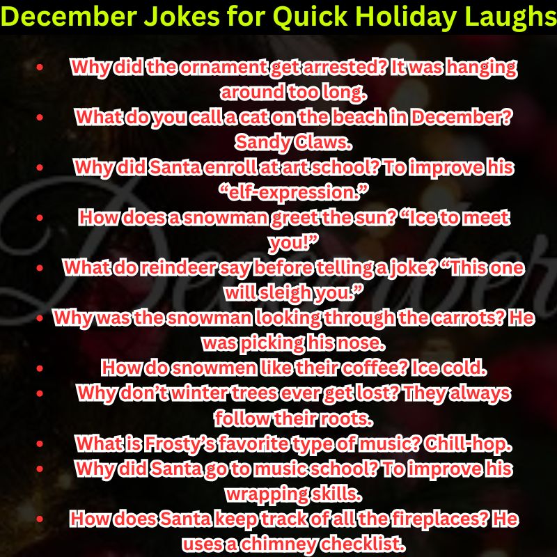 December Jokes for Quick Holiday Laughs