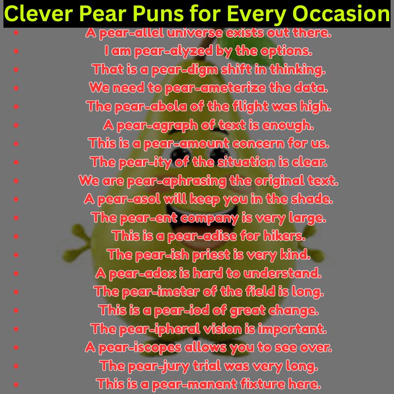 Clever Pear Puns for Every Occasion