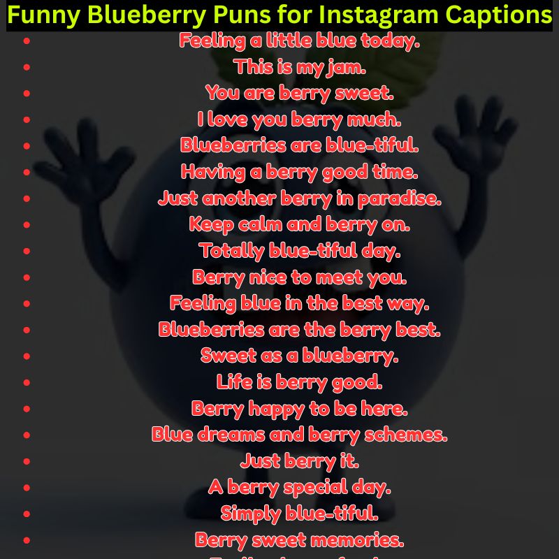 Funny Blueberry Puns for Instagram Captions