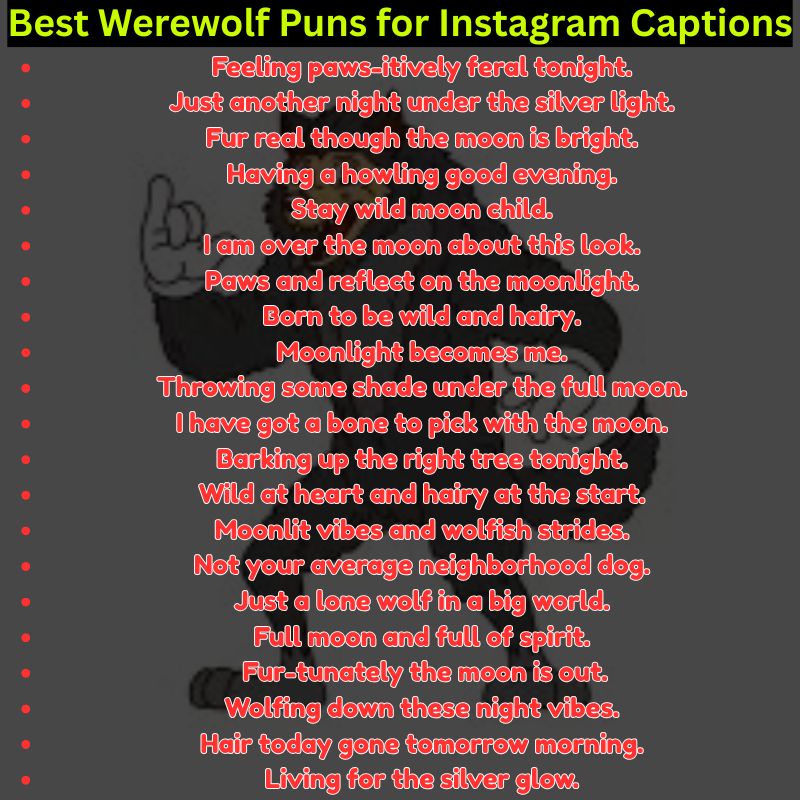Best Werewolf Puns for Instagram Captions