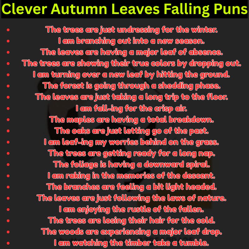 Clever Autumn Leaves Falling Puns