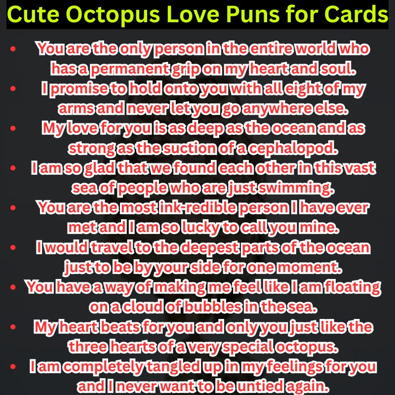 Cute Octopus Love Puns for Cards