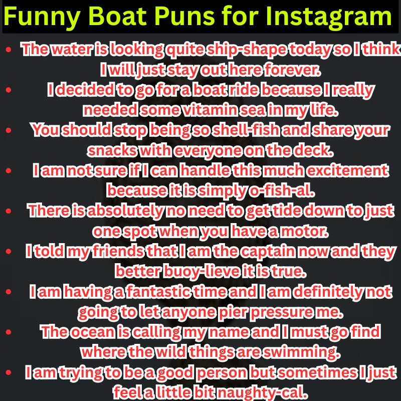 Funny Boat Puns for Instagram Captions