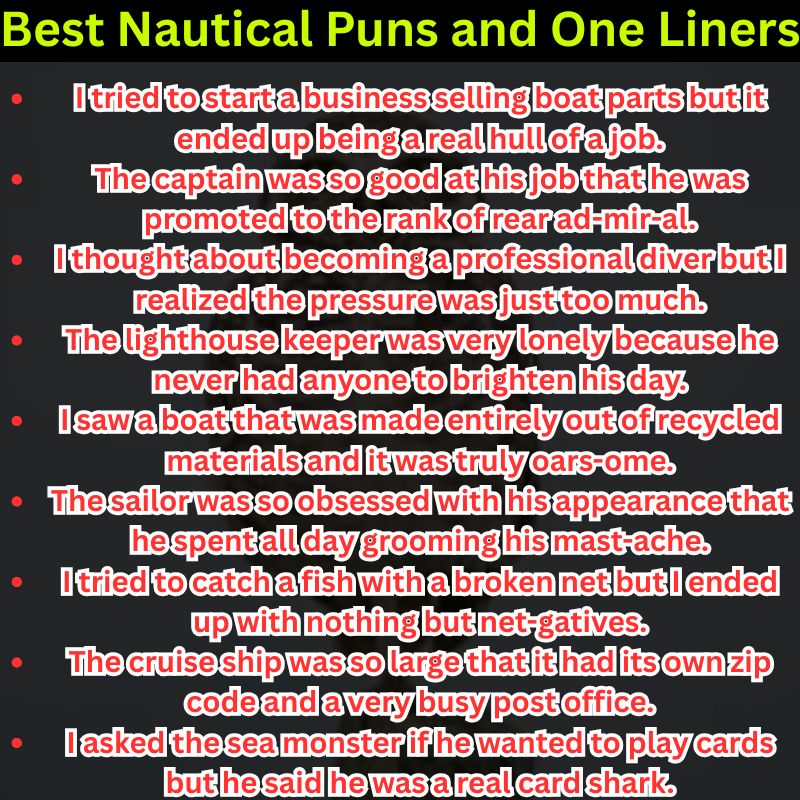 Best Nautical Puns and One Liners