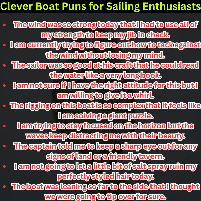 Clever Boat Puns for Sailing Enthusiasts