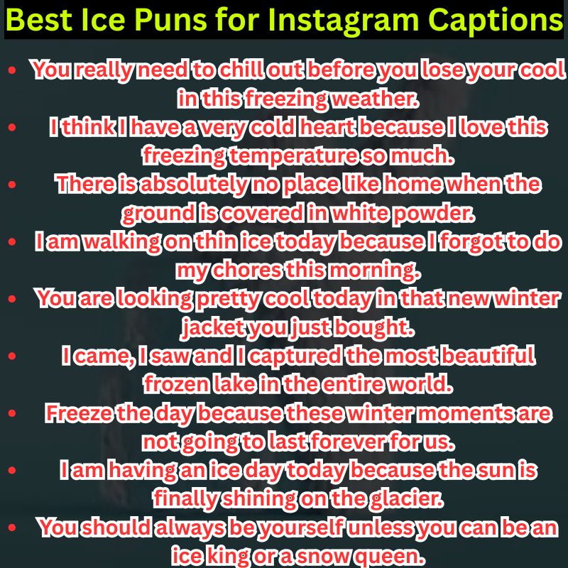 Best Ice Puns for Instagram Captions