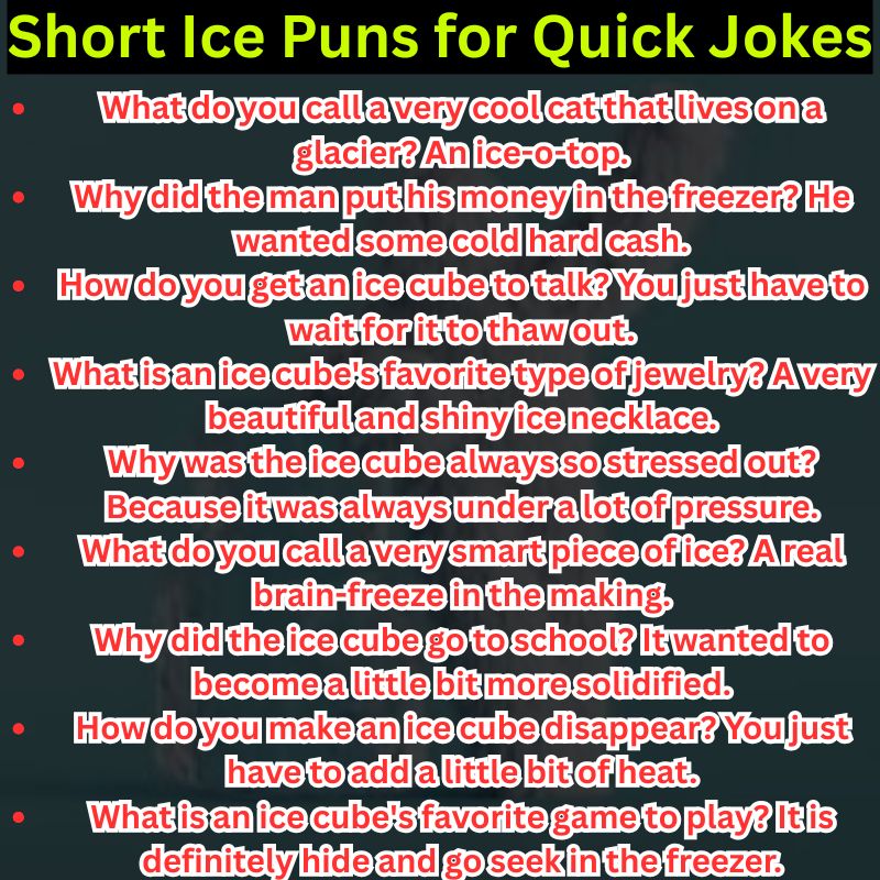 Short Ice Puns for Quick Jokes