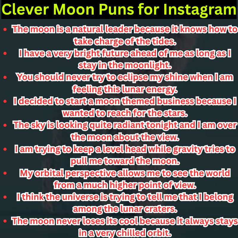 Clever Moon Puns for Instagram Captions