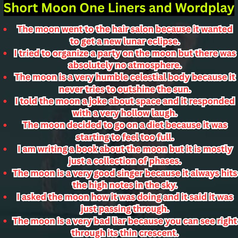 Short Moon One Liners and Wordplay