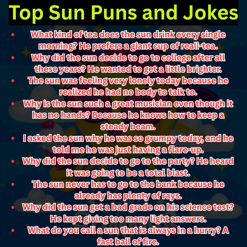Top Sun Puns and Jokes