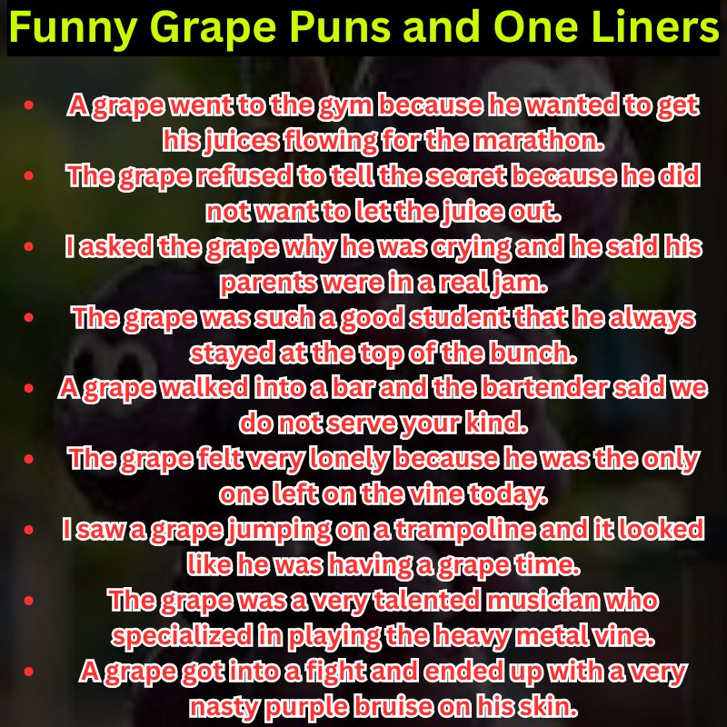 Funny Grape Puns and One Liners