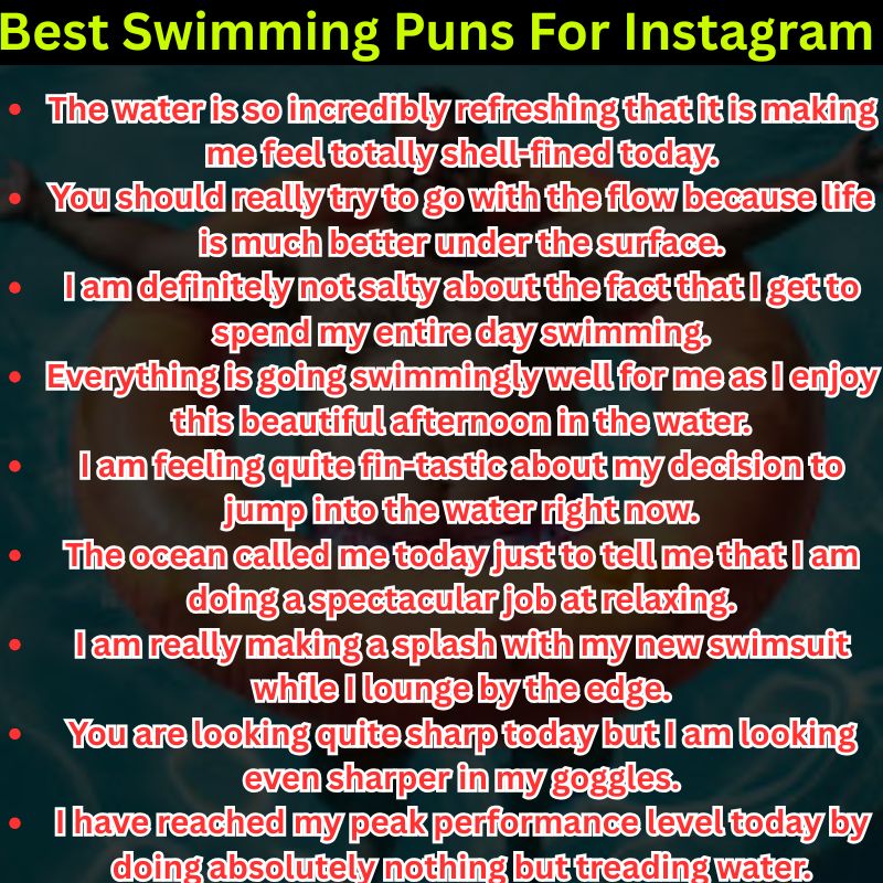 Best Swimming Puns For Instagram Captions
