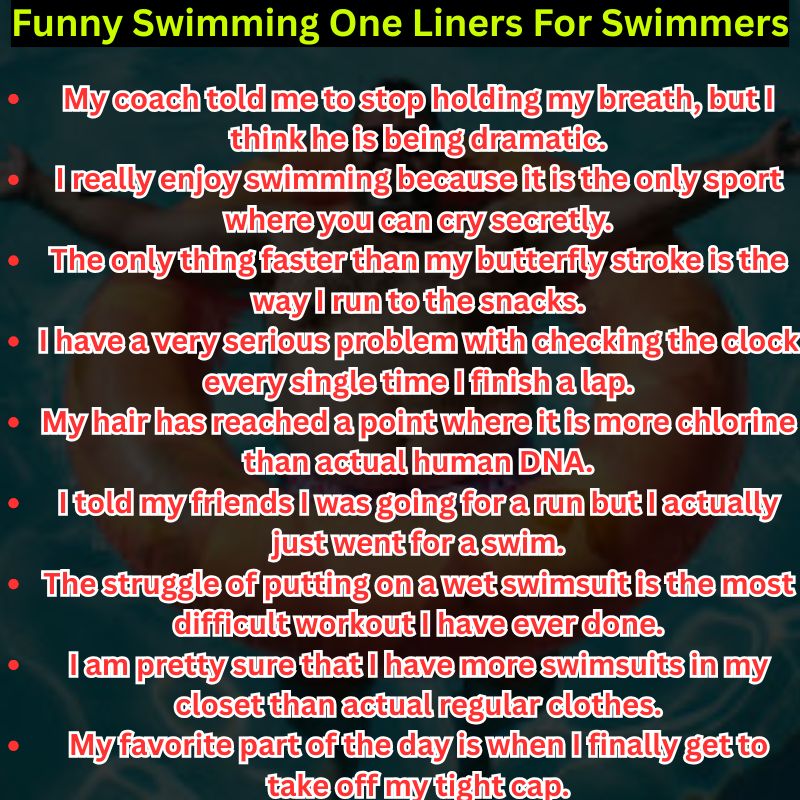 Funny Swimming One Liners For Swimmers