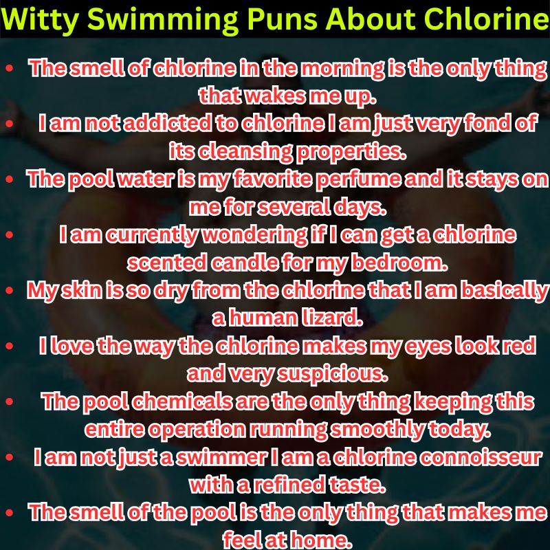 Witty Swimming Puns About Chlorine