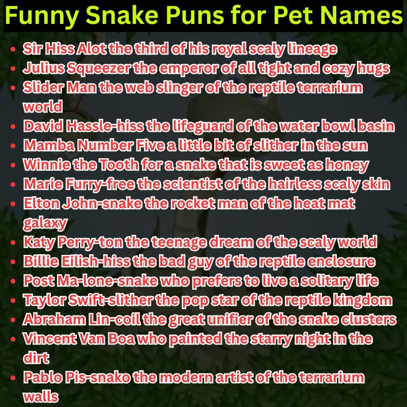 Funny Snake Puns for Pet Names