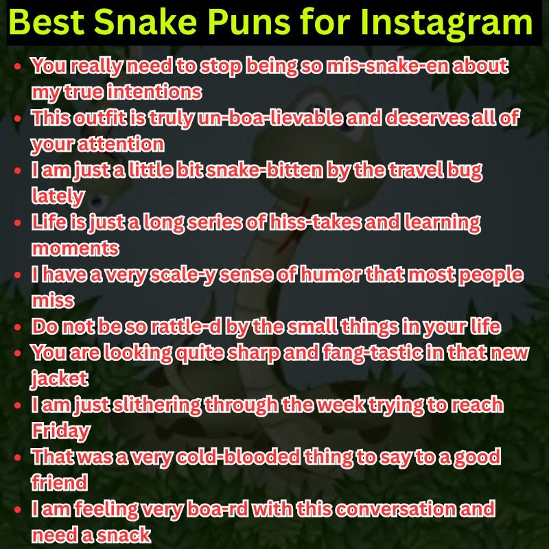 Best Snake Puns for Instagram Captions