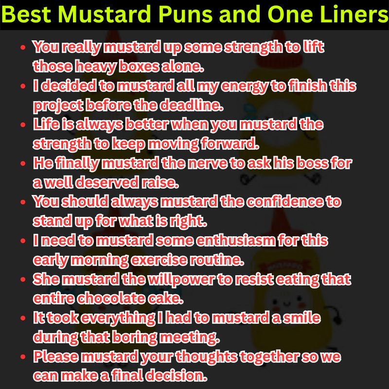 Best Mustard Puns and One Liners