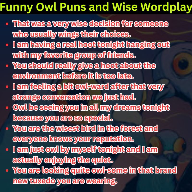 Funny Owl Puns and Wise Wordplay