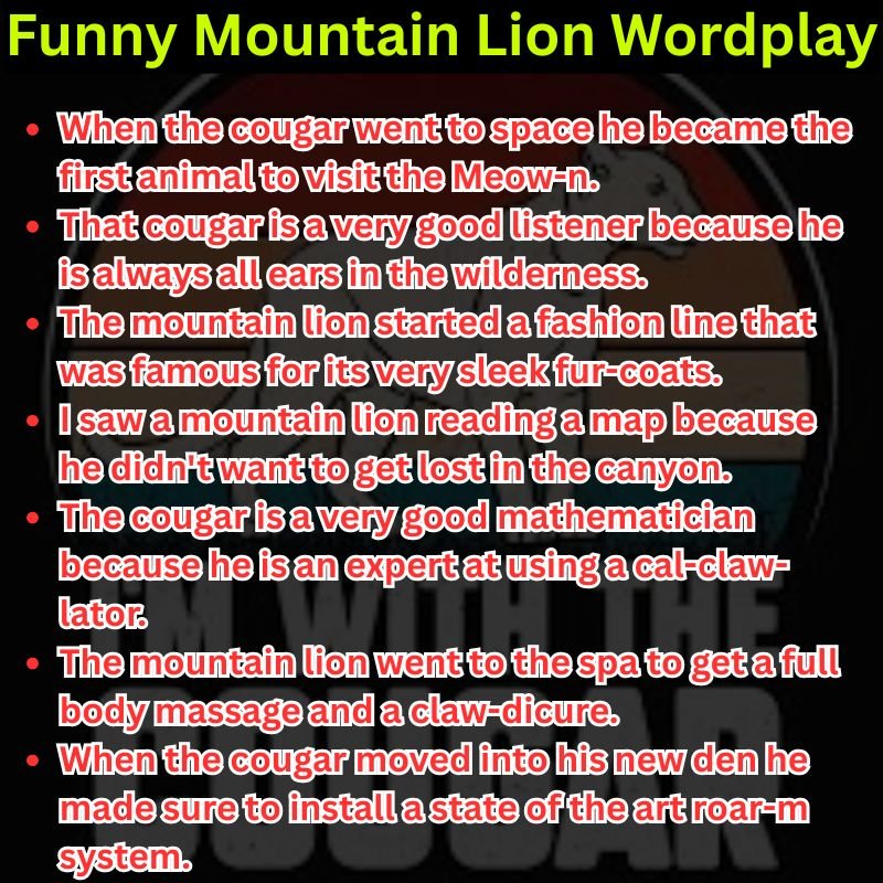 Funny Mountain Lion Wordplay