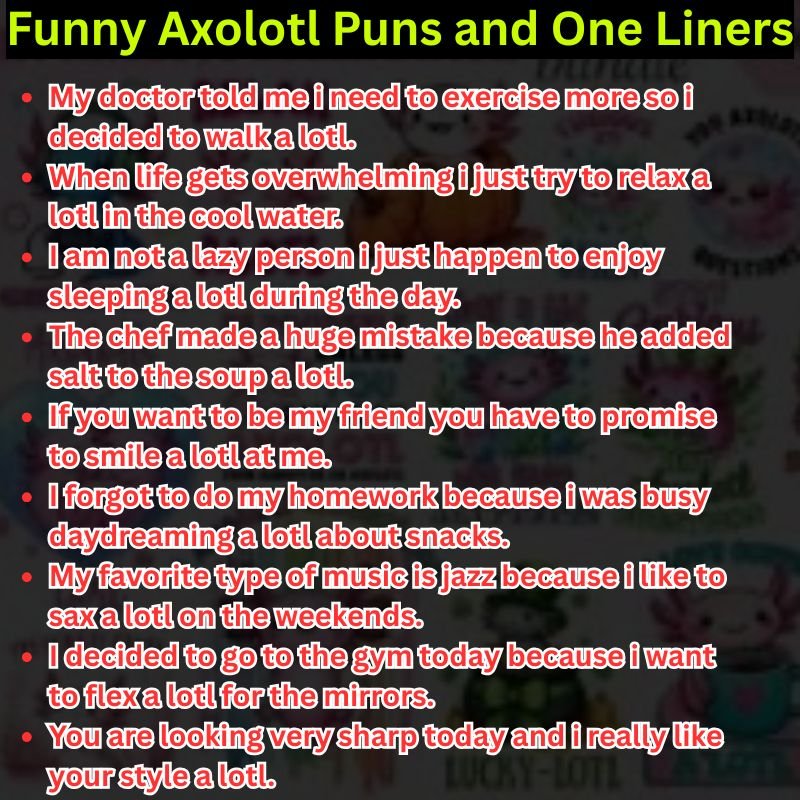 Funny Axolotl Puns and One Liners