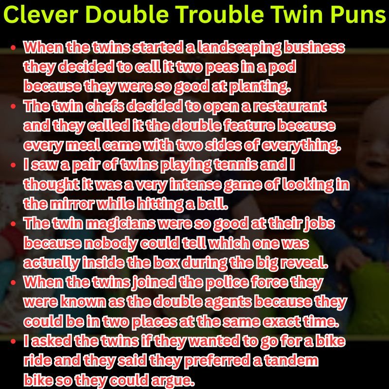 Clever Double Trouble Twin Puns