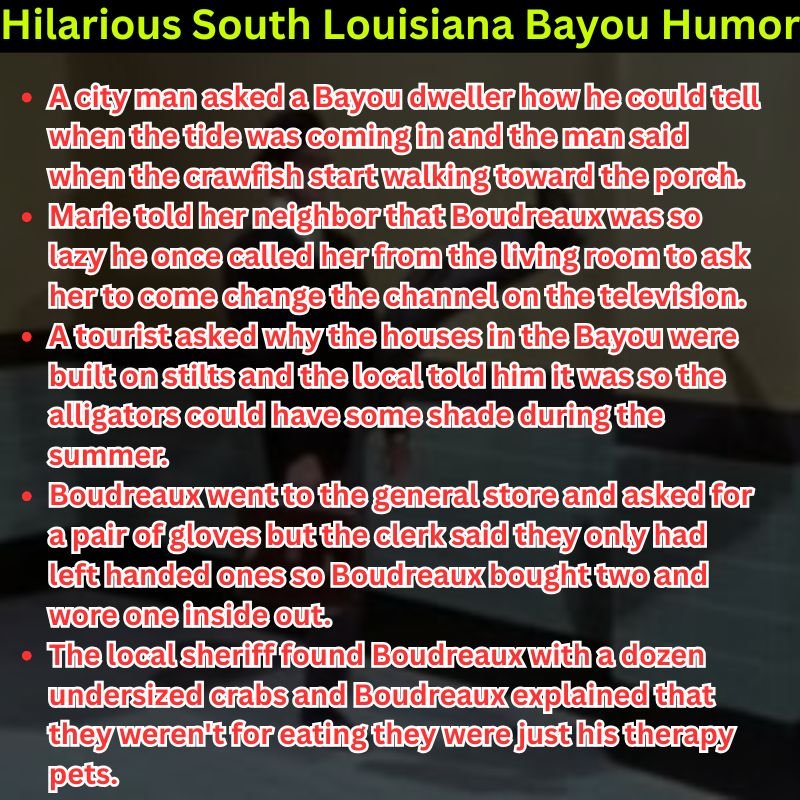 Hilarious South Louisiana Bayou Humor