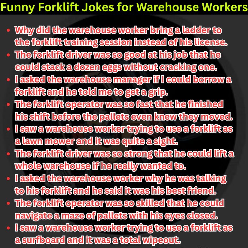 Funny Forklift Jokes for Warehouse Workers