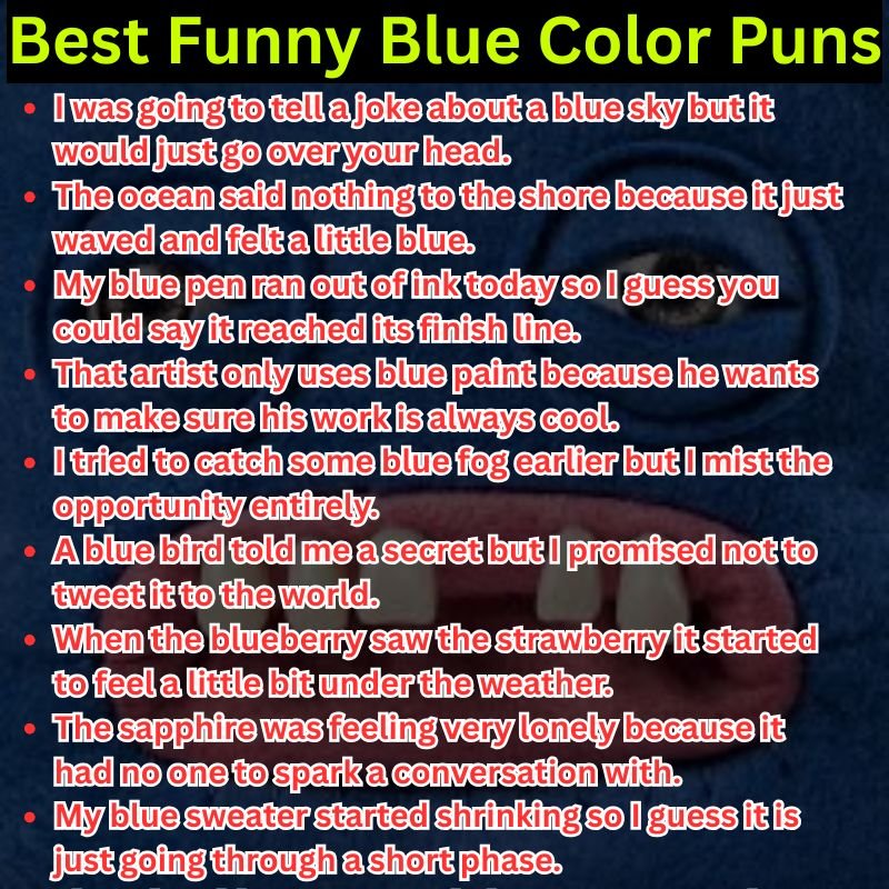 Best Funny Blue Color Puns