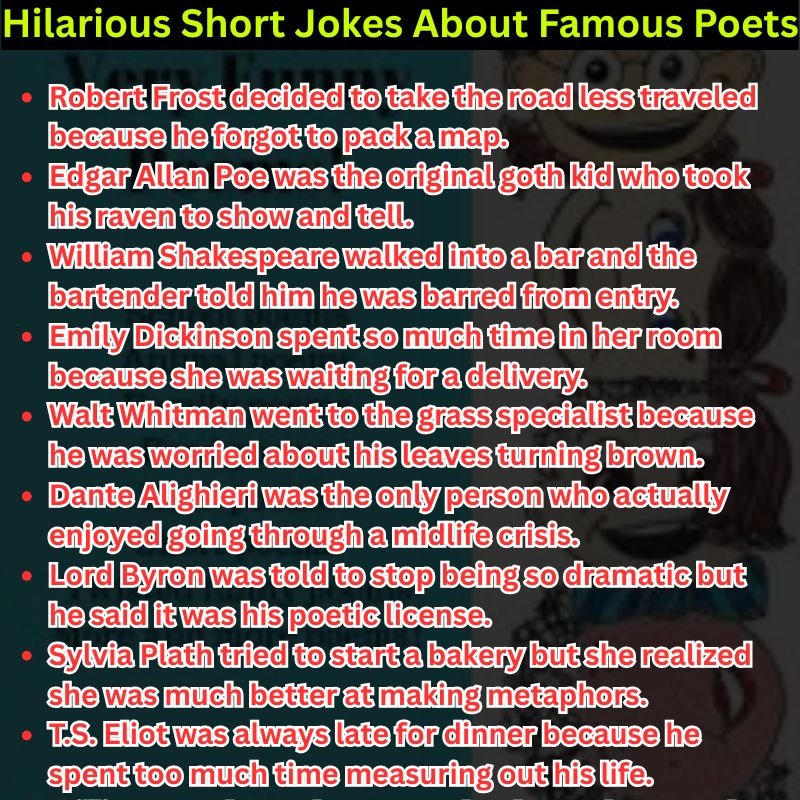 Hilarious Short Jokes About Famous Poets