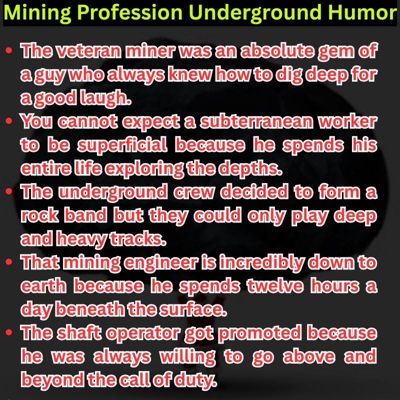 Mining Profession Underground Humor