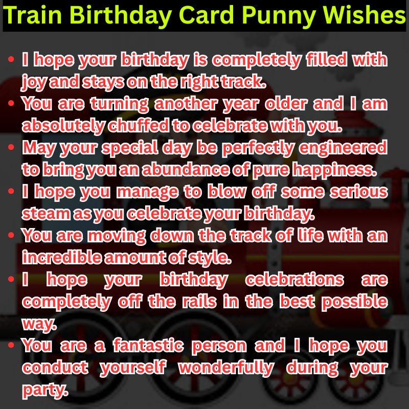 Train Birthday Card Punny Wishes