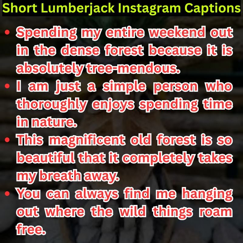 Short Lumberjack Instagram Captions
