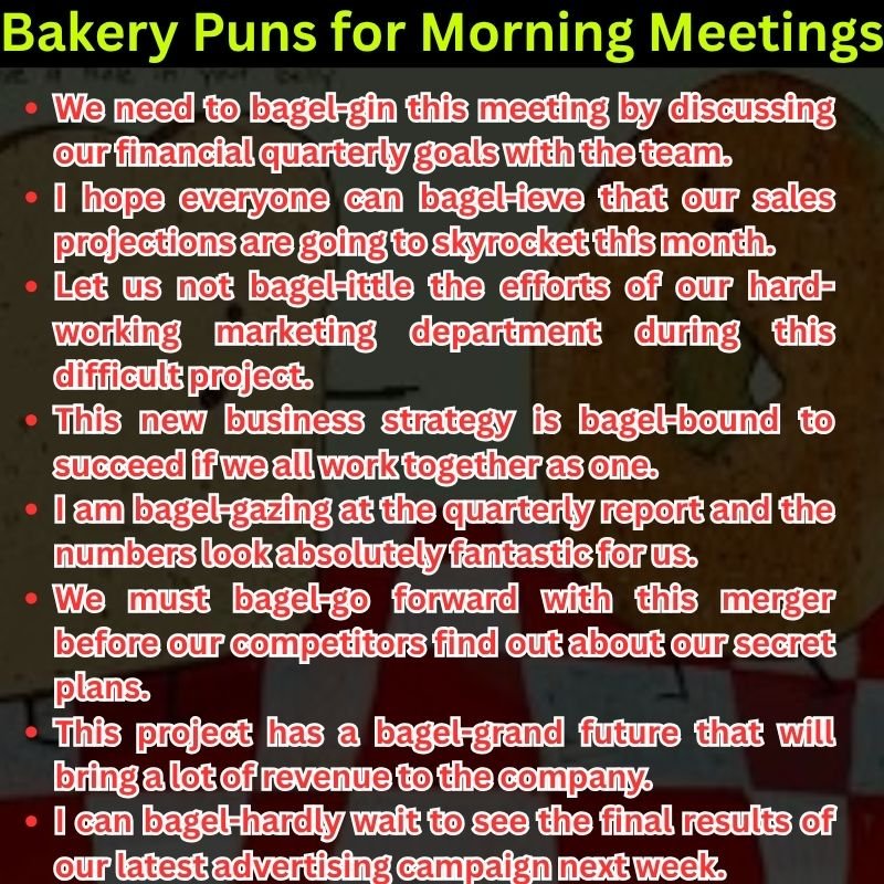Bakery Puns for Morning Meetings