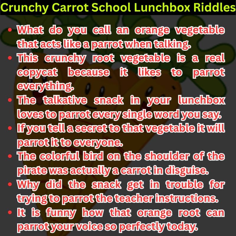 Crunchy Carrot School Lunchbox Riddles